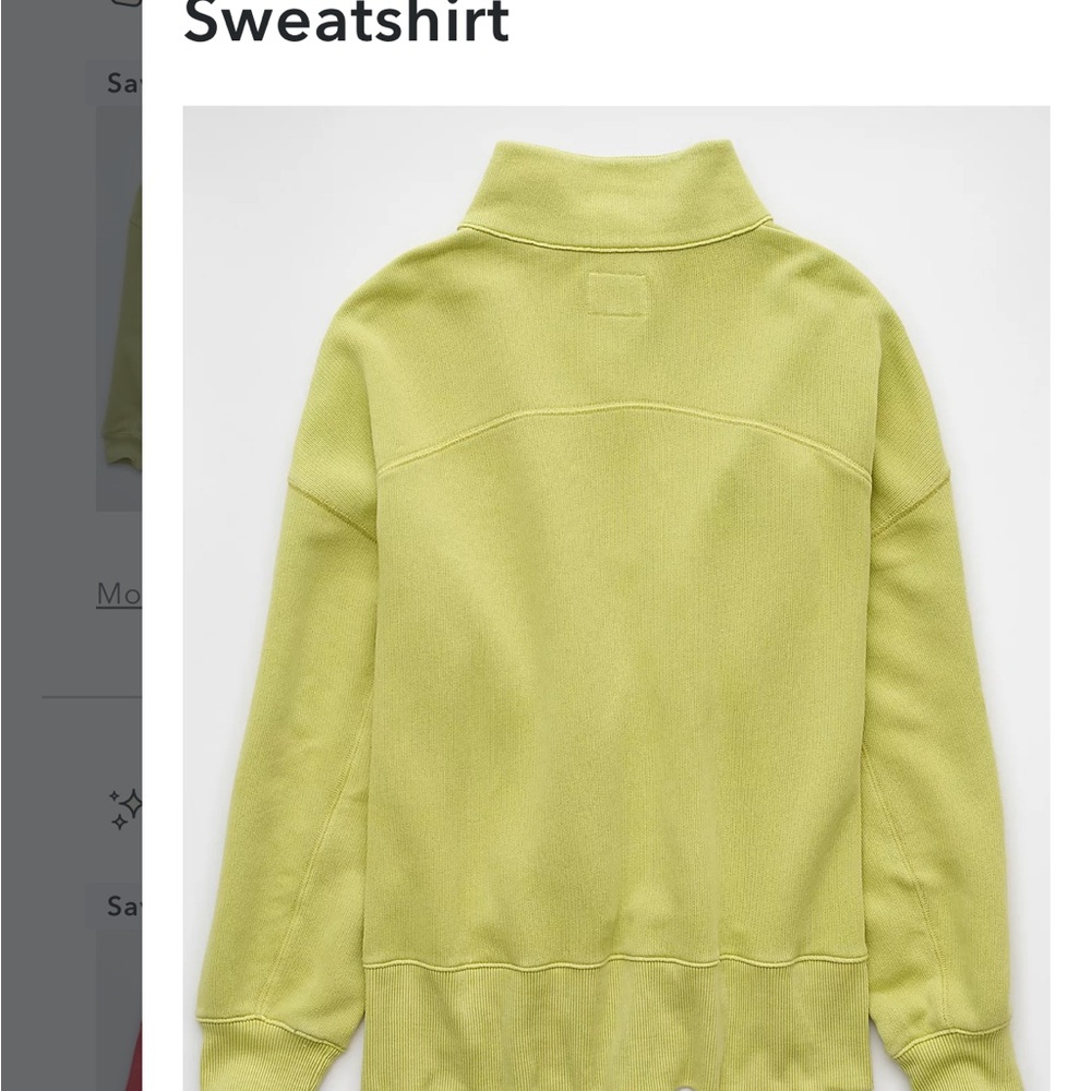 NWT Aerie big hug Henley sweatshirt fresh green XS - Picture 3 of 6